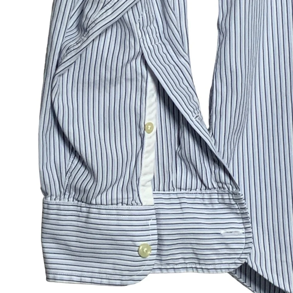 J. Crew Mens Shirt Long Sleeve Button Up Dressy Casual Preppy Pinstripe Blue XL